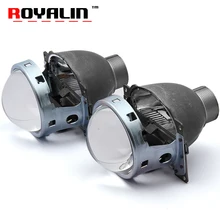 ROYALIN 3.0 inch H4 Car External Lights Lenses for D2S D2H Lamp HID Bi Xenon Projector Headlight Lens for Koito Hi/lo Full Metal