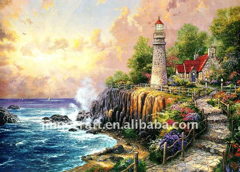 

Free shipping famous art fabric picture,Light-of-peace,beautiful landscape picture