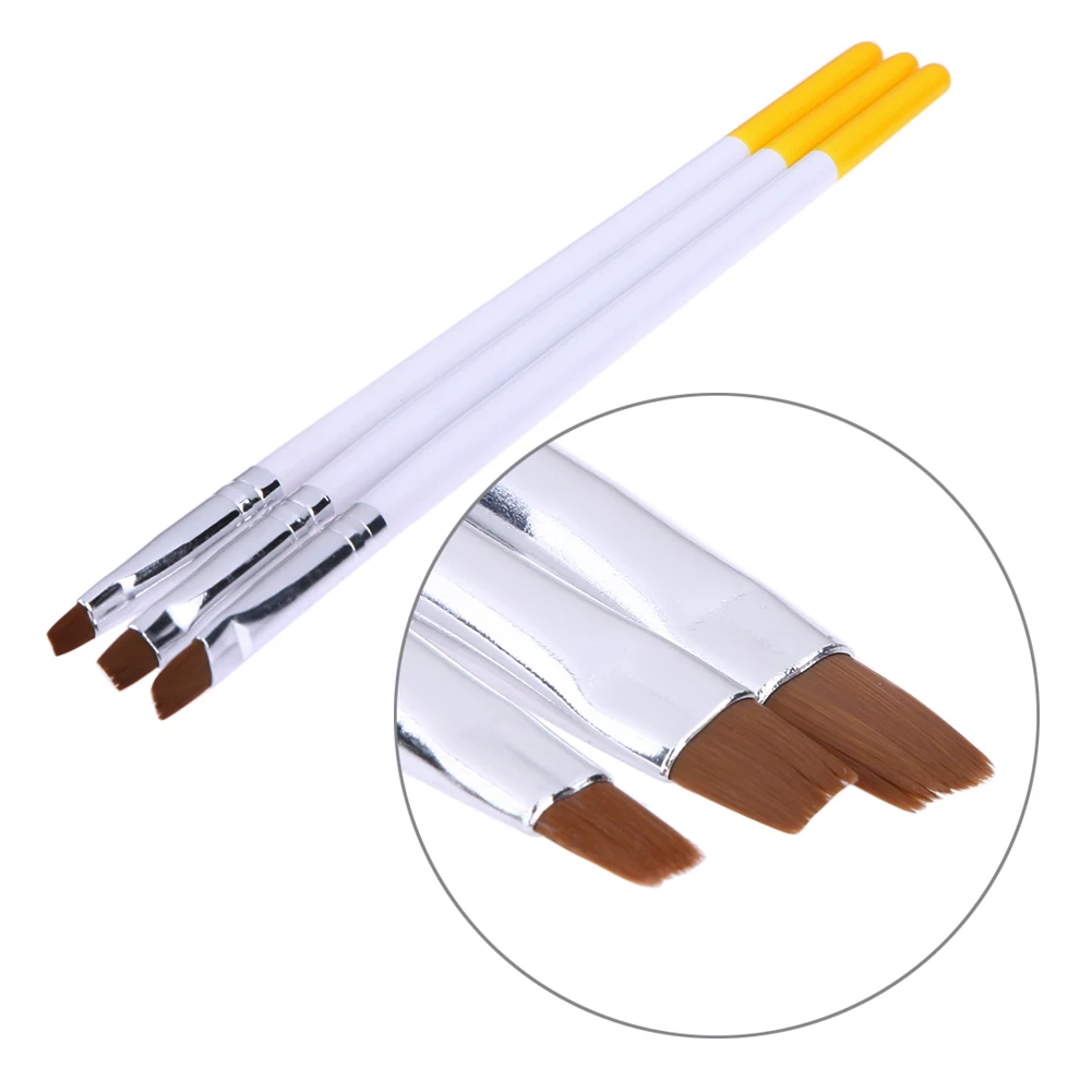 

3Pcs Nail Art Painting Brushes Professional 3D DIY Manicure Nail Tips Design Flower Wide Line Drawing Pens Brushes Tool Set