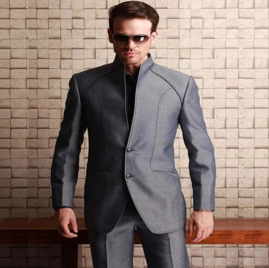 Popular Shiny Grey Suits for MenBuy Cheap Shiny Grey Suits for Men