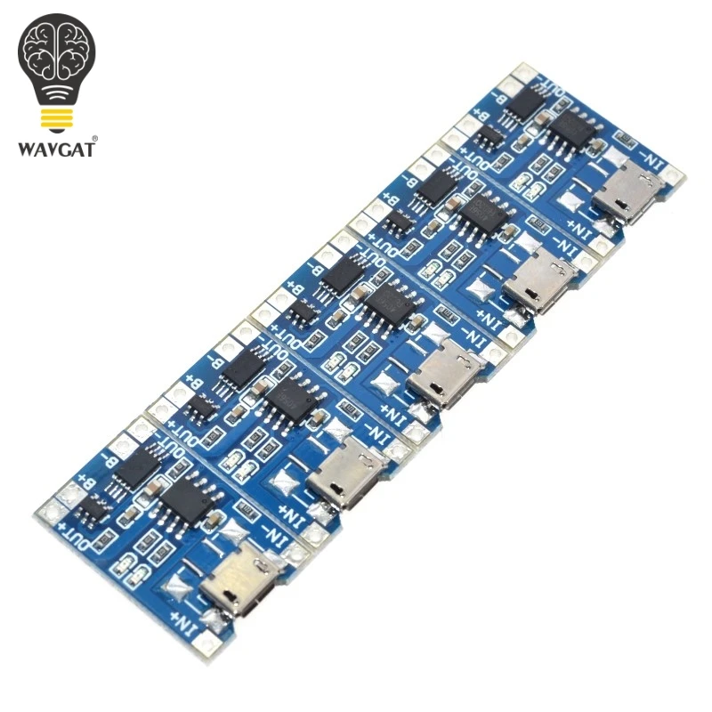 

5 pcs Micro USB 5V 1A 18650 TP4056 Lithium Battery Charger Module Charging Board With Protection Dual Functions 1A Li-ion