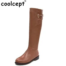 Size 35-43 Winter Warm Over Knee Fur Buckle Brand Qaulity Real Leather Boots Lady Women Fashion Snow Shoes Footwear Boots R1494