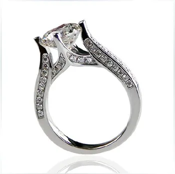 

2Carat Solid 585 Gold Dancing Style Inviting G-H Color Moissanite Anniversary Ring For Women Solid Gold Engagement Ring With Box