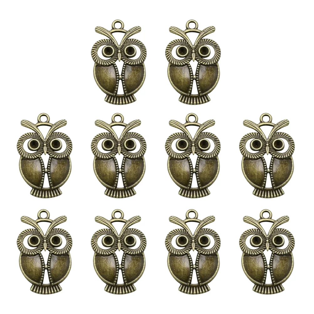 

10PCS Vintage Alloy DIY Animal Owl Charms Pendants Jewelry Making Accessory for Bracelet Craft Necklace Gift