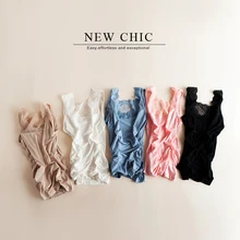 Весенние и летние сексуальные универсальные кружевные тонкие резервуары с v-образным вырезом, однотонная Базовая майка