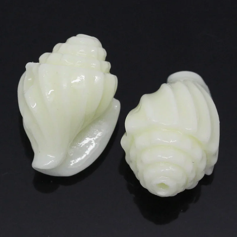 

DoreenBeads Created Coral Loose Beads Conch Ivory For DIY Jewelry Making About 18mm(6/8")x 13mm(4/8"),Hole:Approx 1.5mm,2 PCs