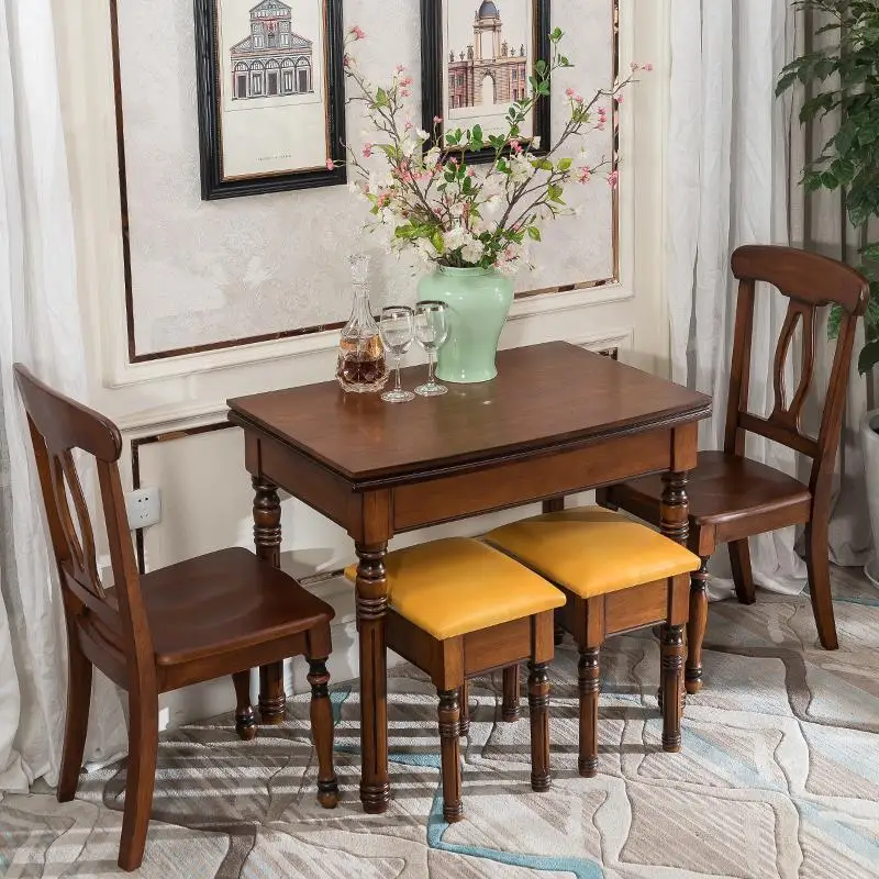 Redonda Piknik Masa Sandalye Dinning Set A Manger Moderne Tafel Yemek Masasi Retro Wood De Jantar Mesa Tablo Bureau Dining Table