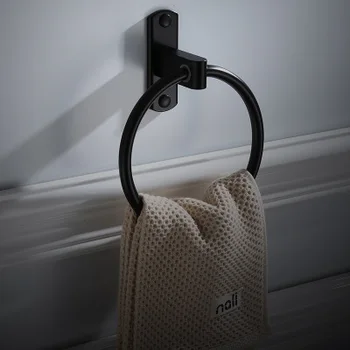 

black Towel ring, towel rack, European toilet, circular towel hanging ring, antique bathroom accessories