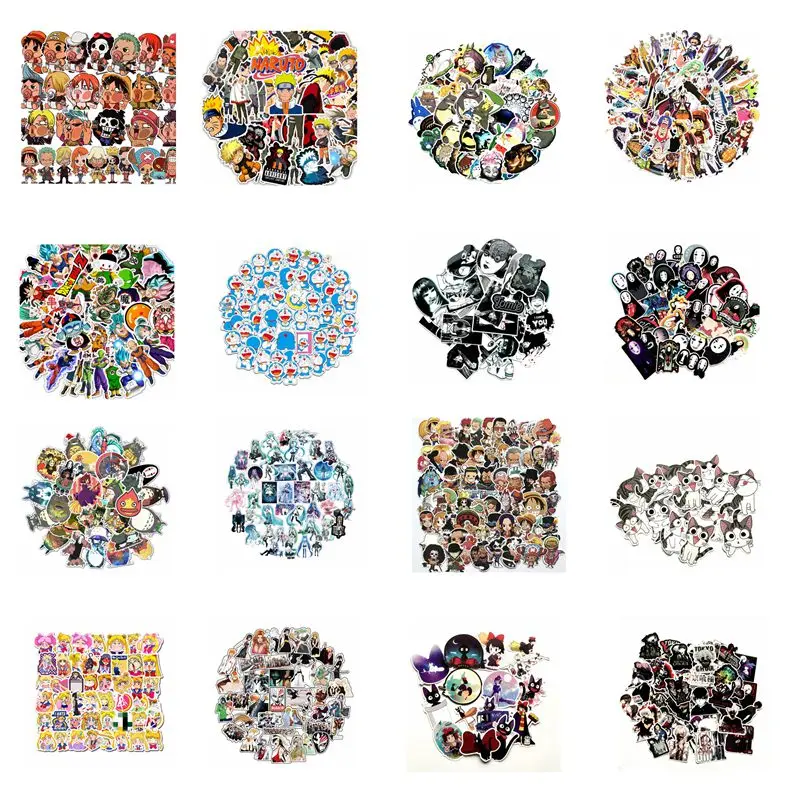 

Anime Animal Sticker Pack Toy One Piece Totoro Naruto Dragon Ball Doraemon Bleach Girl Graffiti Waterproof Funny Horror Stickers