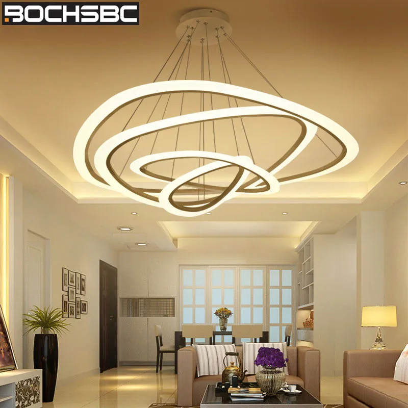 BOCHSBC Acrylic Lampshade Pendant Lights Modern Metal Art Led Hanging Lamp Lighting Fixture for Dining Room Living Bedroom | Освещение