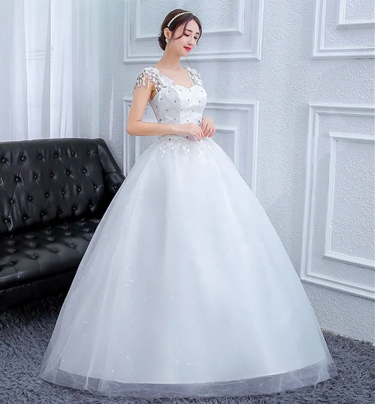 Gelinlik элегантные белые свадебные платья в стиле бохо бальное платье с v-образным вырезом и кристаллами аппликации на шнуровке вечерние свадебные платья Vestido De Noiva