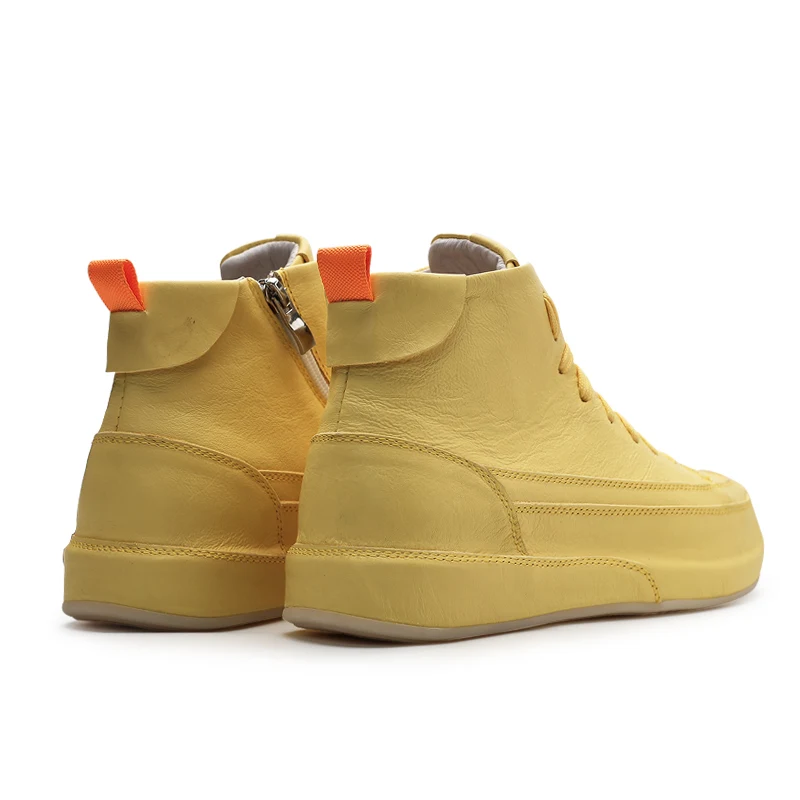 Nuevo Británico Retro Cuero Mens Ocio Zapatillas Negro Los Del Botas Otoño blanco Zurriago Hombres Chelsea Todo amarillo Invierno Real fósforo De pxzwaEpqrt