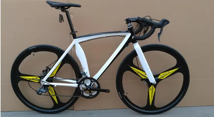 Flash Deal Kalosse 18/20/22 speed road bike frame  3 spokes wheels  700C *23 tires  man and woman  52cm  Road  bike    road   bike 4