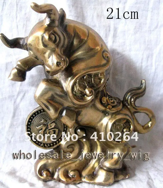 

Chinese good luck wealth bull bronze statue