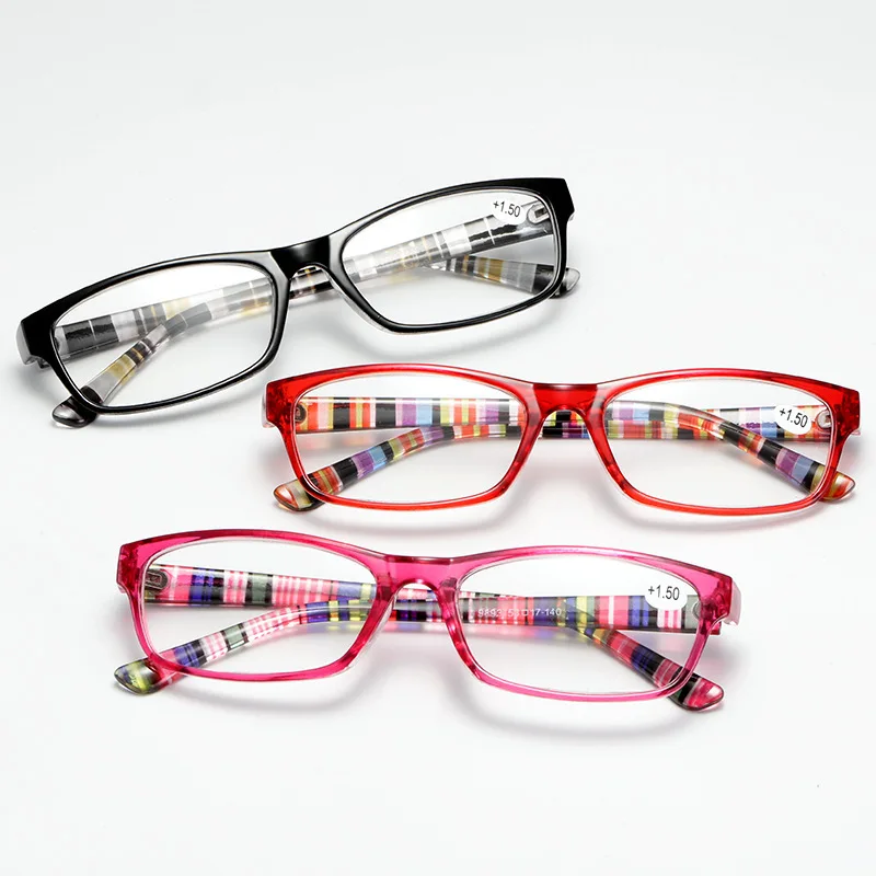 New reading glasses for men and women in 2019 with rectangular ultra-light frame mosaic pattern presbyopic glasses 1.0.1.5.2.0.2
