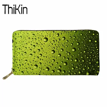 

THIKIN Women Purse Pu Leather Long Wallet 3D Drop Teen Girls Travel Wallet for Lady Coin Purses Holders Portable Money Bag Purse