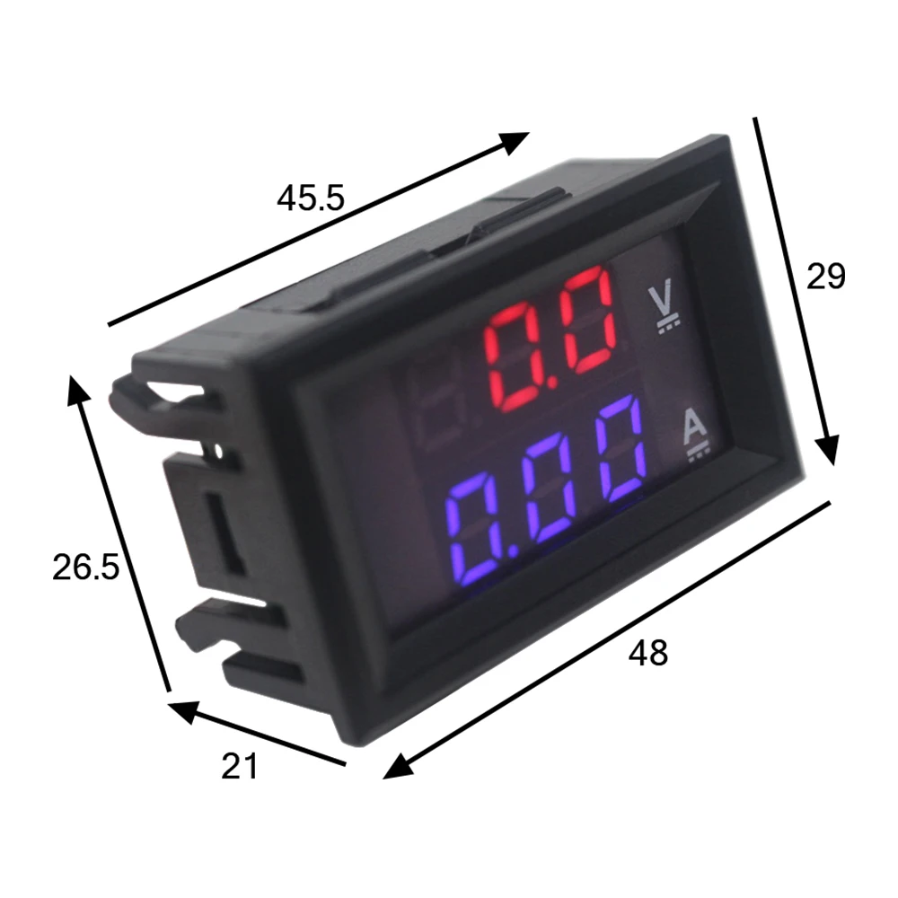 DC 0 100V 10A 50A 100A Амперметр Вольтметр цифровой светодиодный красный синий дисплей