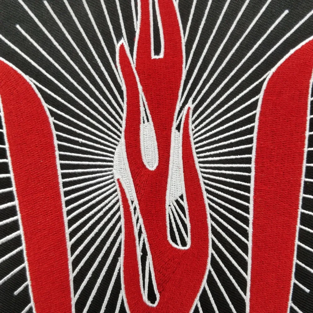 Hells fires brotherhood motorcycle patch for jacket full back embroidery custom clothing application free shipping (3)