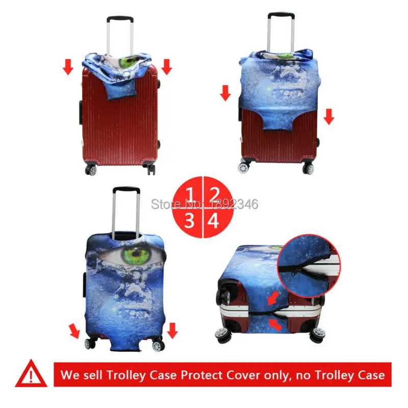 Индивидуальные водостойкие Чехлы для багажа спандекс чехол для чемодана молодежная мода защита багажа дождевые Чехлы для 18-30 дюймов