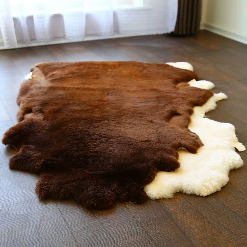 

Natural Uncut sheared sheepskin rug 80*100cm sheep skin carpet for home decor sofa cover blanket bedroom slide carpet doormat