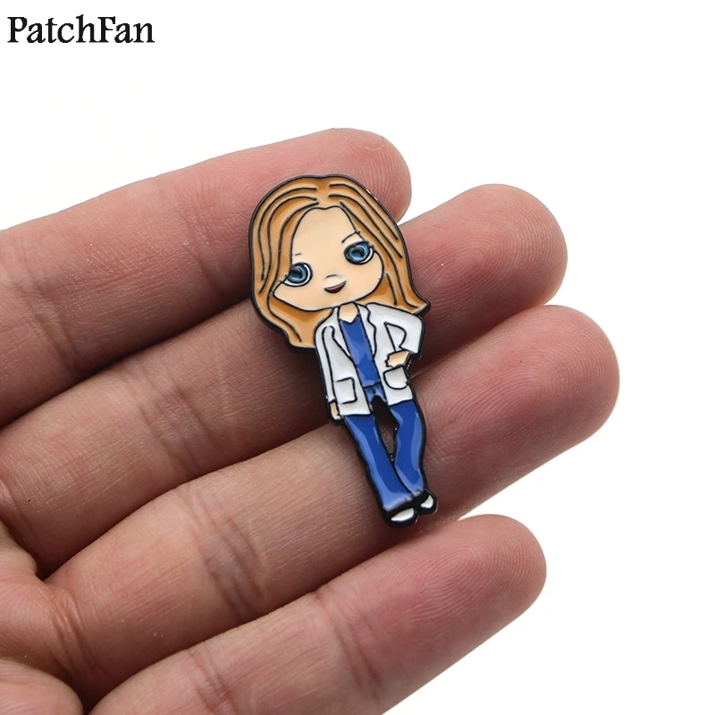 Patchfan серая Анатомия доктора цинк мультфильм забавные булавки рюкзак одежда броши для мужчин и женщин Декоративные значки медали A1806