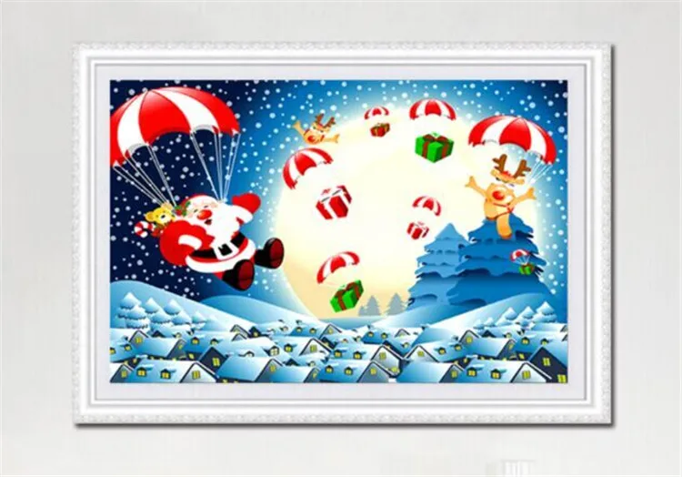 

DIY 5D Diamonds Embroidery Diamond Mosaic Santa balloon cube drill Diamond Painting Cross Stitch Kits Home Decoration Christmas