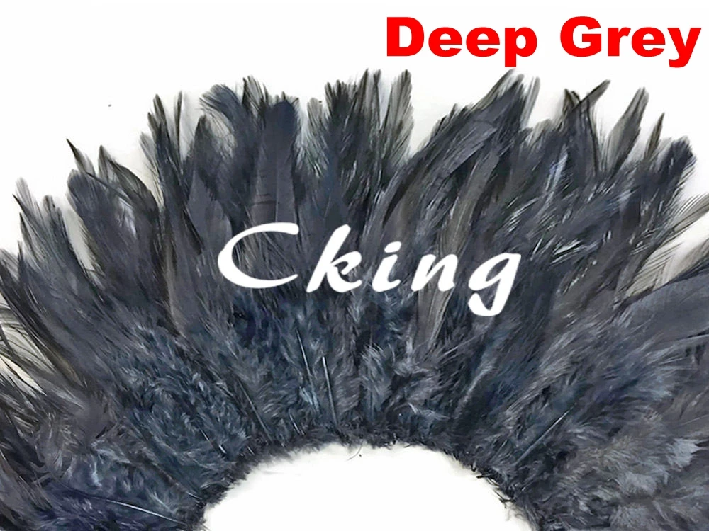

Free shipping 1kgs 6-8 Inch Beautiful Decolorizing Deep Grey Rooster Saddle Feather Strung For Wedding Dress Feather Skirt