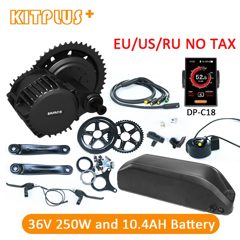

Bafang BBS01 Mid Drive Motor Kit Bafang 36V250W Motor Electric Bicycle Conversion Kit Electric Bike Kit with Battery 36V 10.4AH