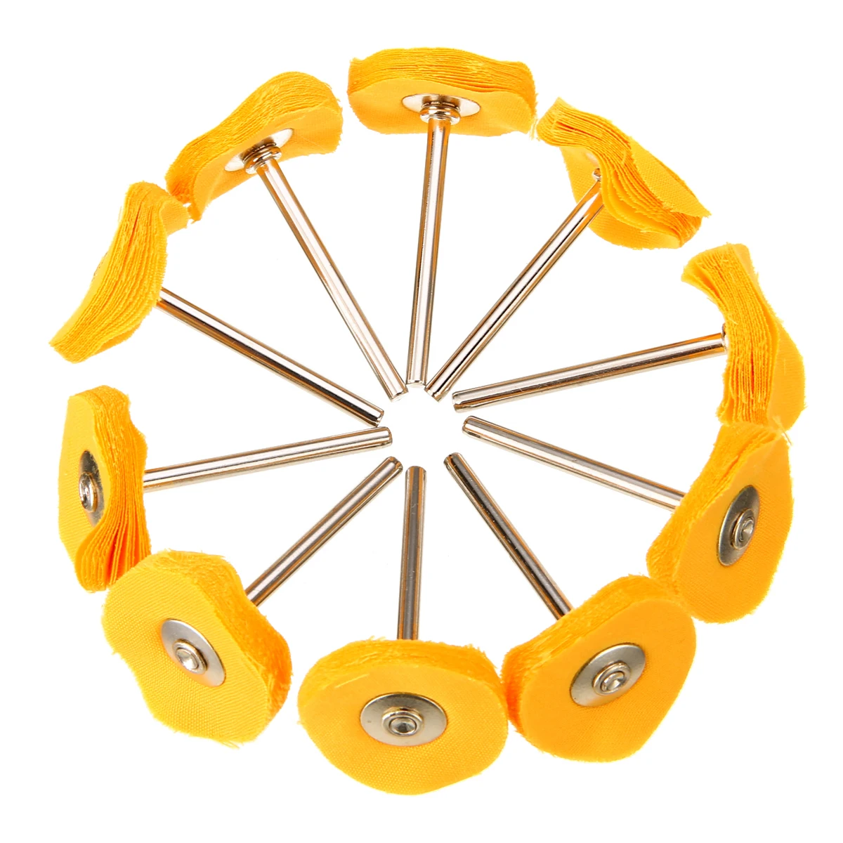 10Pcs 25mm Round Polishing Wheel 3mm Shank Buffing Cloth Wheel Brush Rotary Pad For Polishing Tool