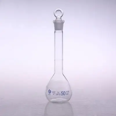 100 мл Градуированный лабораторный стеклянный жидкий объемный колба со стеклянной пробкой