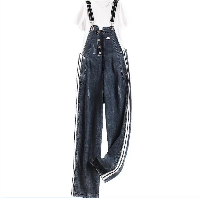 

2019 women Denim strap pant suit Spring two piece set fashion trend sets short sleeve office lady Suit slim top and jeans Sets