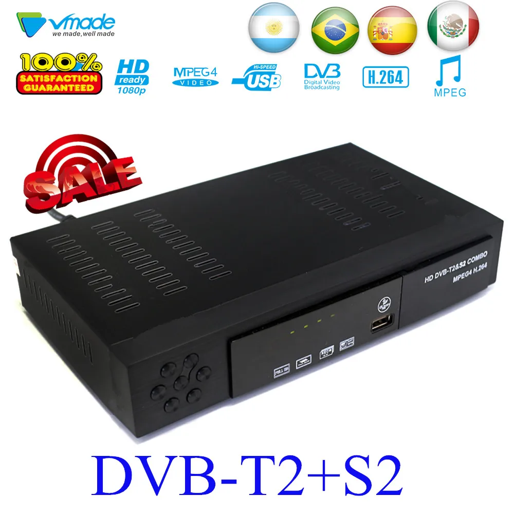 

DVB-T2 DVB-S2 Combo HD Digital set top box DVB T2 S2 Terrestrial Receiver Satellite Receiver TV Tuner H.264 MPEG-4 Support Cccam