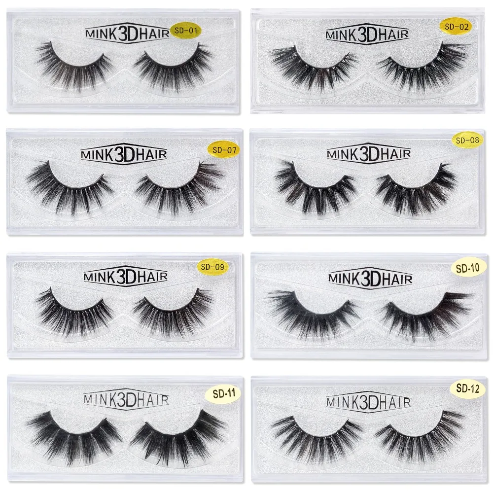 

SEXYSHEEP 1Pair False Eyelashes Hand Made 3D Mink Lashes Luxury Full Strip Lashes Extension Reusable Fake Eyelashes Cilios