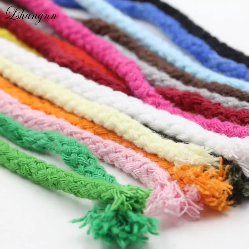 Lshangnn 5mm Diy accessories twisted round 100% cotton cord decoration rope Beige cotton rope hand woven drawstring 24color