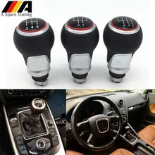 12mm 5/6 perilla de cambio de velocidad palanca palo para Audi A4 B6 B7 B8 A6 S4 8K A5 8T Q5 8R S línea Ibiza 6J Seat Leon Mk1 Passat Golf