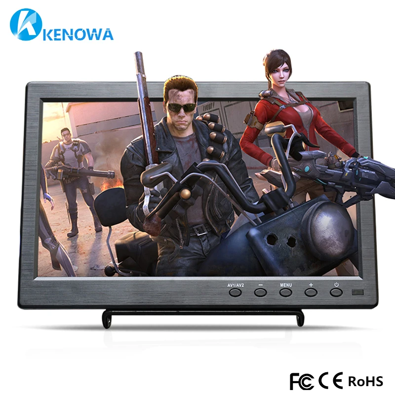 

10.1" 1366*768 LED HD Monitors Mini TV & Computer Display Color Screen 2 Channel Video Input Security Monitor HDMI VGA USB