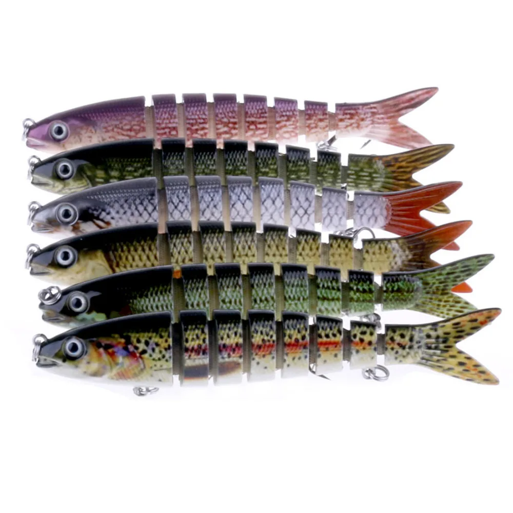 

HENGJIA 6PCS Peche Jointed Minnow Fishing Lures13.6CM 18.7g Lifelike Swimbait Wobbler Lure for Pike Bass Full Layer Tackle Hook