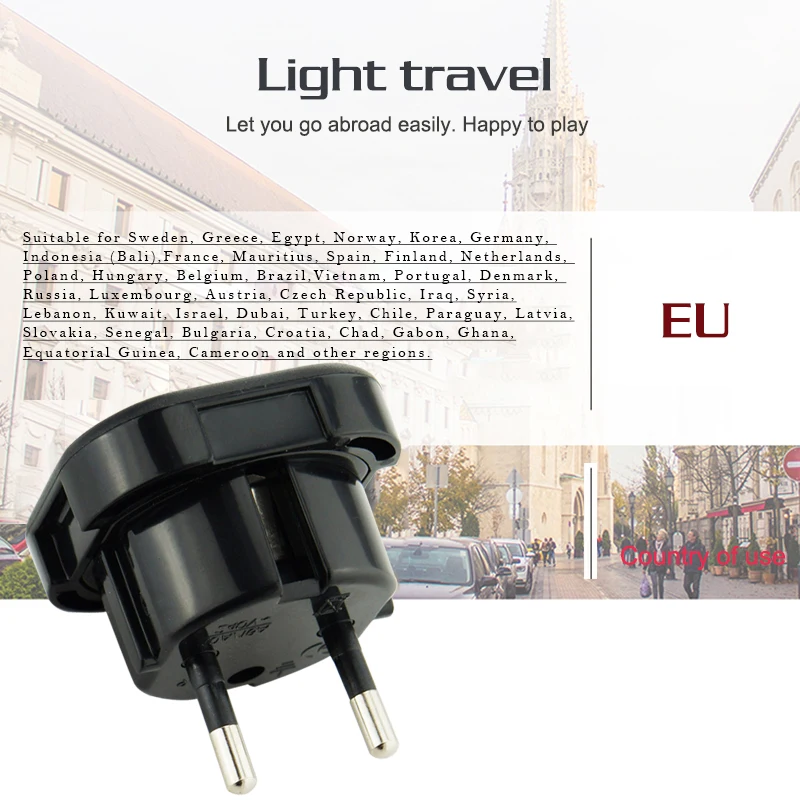 1 PC UK TO EU AC Power Socket Plug Travel Charger Adapter Converter 4.0mm Electrical Socket EUR European Charger power socket