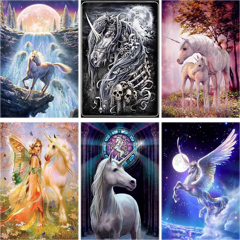 

Cartoon Elf Diamond Painting Unicorn Animal 5d Diy Diamond Embroidery Girl Scenery Cross-stitch Rhinestone Home Decor Gift A10