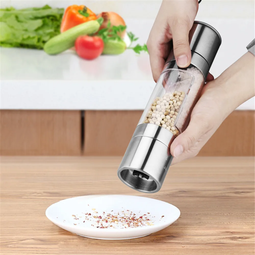 Finether Grinder Pepper Mill2 In 1 Stainless Steel Manual Salt Spice Mill Grinder Cooking Tools & Kitchen Accessaries Hot Sale1