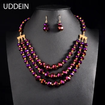 

UDDEIN Crystal Necklace Sets Multi-layer Bridal Wedding Accessories Nigerian Wedding African Beads Jewelry Sets Luxury Women