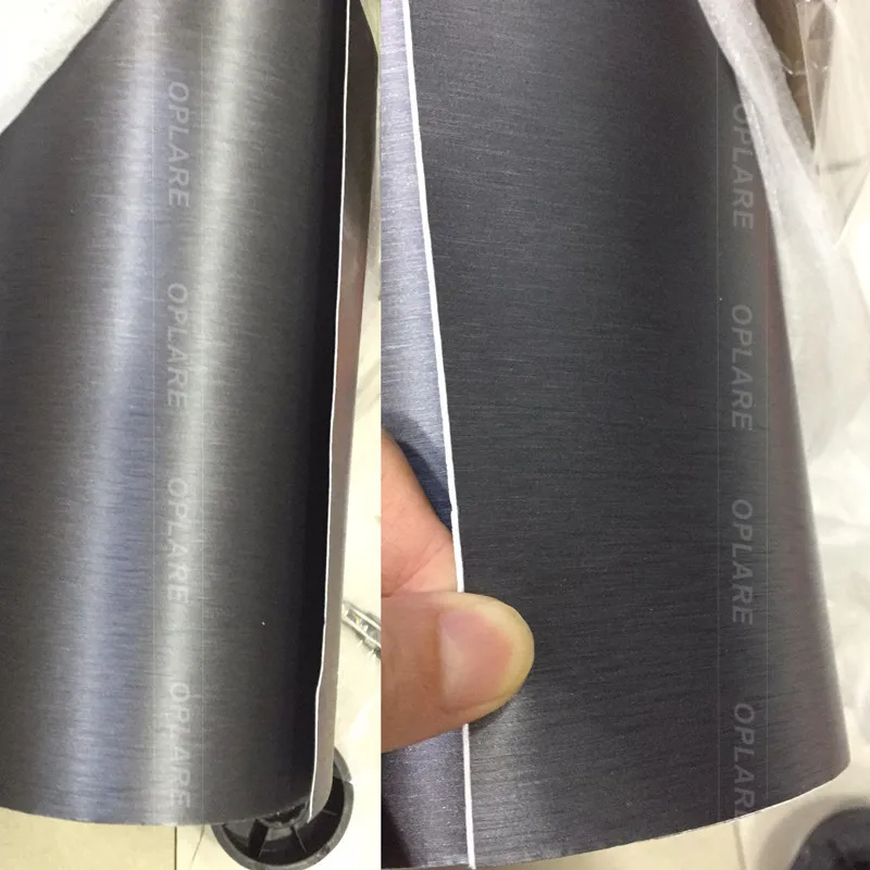 

Titanium Gray Brushed Aluminum Vinyl Wrap Car Wrap Metal Film With Bubble Free 1.52x30m/roll Factory price wholesale