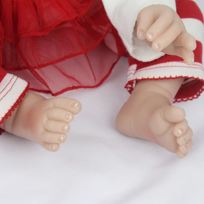 NPKDOLL Reborn Baby в куклах 22 дюйма Мягкие силиконовые куклы Reborn Baby для девочек игрушки Жизнь как Рождественский костюм для новорожденных подарки