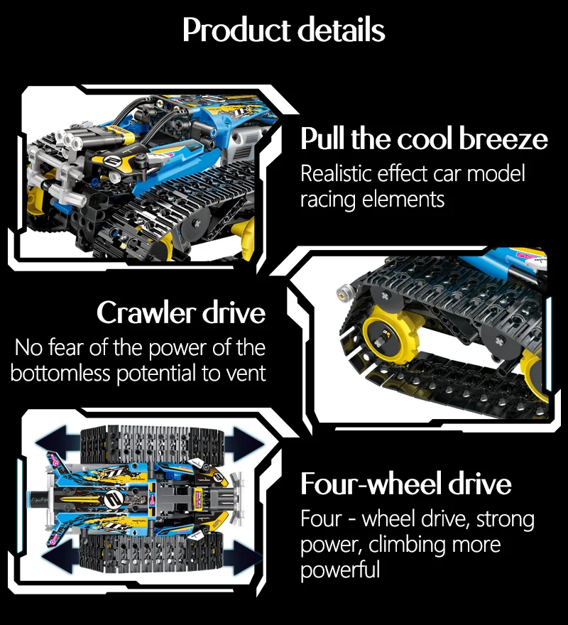 Blocos de Construção Brinquedos para Crianças Criador Controle Remoto Carro Tijolos Técnica rc Rastreado Racer Modelo Presente 391 Pçs App 14 tijolos técnica rc rastreado racer modelo blocos