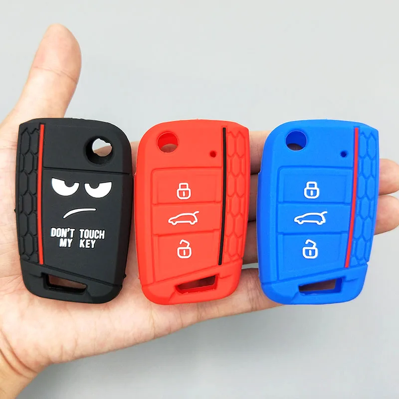

For Volkswagen Polo Golf 7 Tiguan for Skoda Octavia Karoq for SEAT Ateca Leon Ibiza 2019 New design car key Silicone cover case