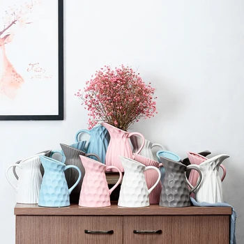 

Nordic style Milk jug shape vase decoration Creative ceramic vase dried flowers vase ornaments flower vase for home decoration