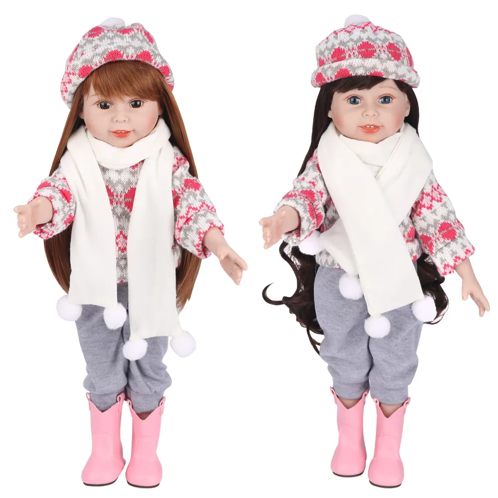 

Lifelike Girl Doll Baby Doll Cute 45cm Doll Kids Girl Playmate Birthday Gift 45cm full plastic dress up princess doll