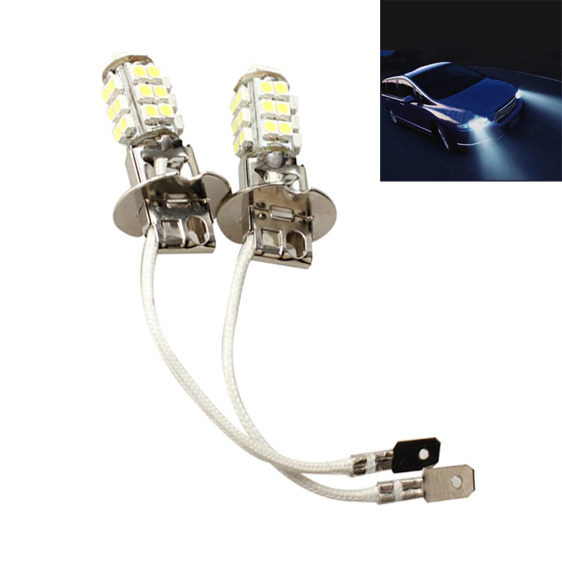 

Hot 2 Pcs/Set Fog Lights Constant Current H3 Car LED Light White 28 SMD Lamp BX