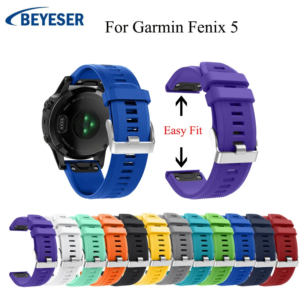 

Multicolor silicone replacement strap for Garmin Fenix 5/5 plus Smart Wrist Band Quick Release Watch wrist band 12 colors 22mm