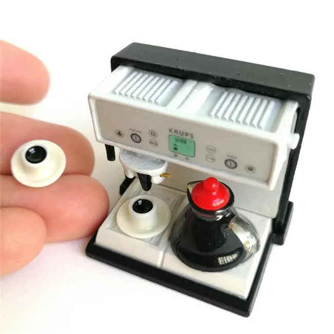 1:12 Dollhouse Miniature Kitchen Coffee Maker Machine with Pot Cup 1 Set 4Pcs